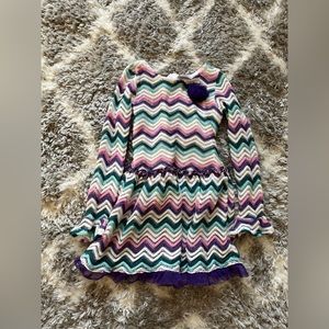 Youngland 4T Toddler Girls Long Sleeve Colorful Dress